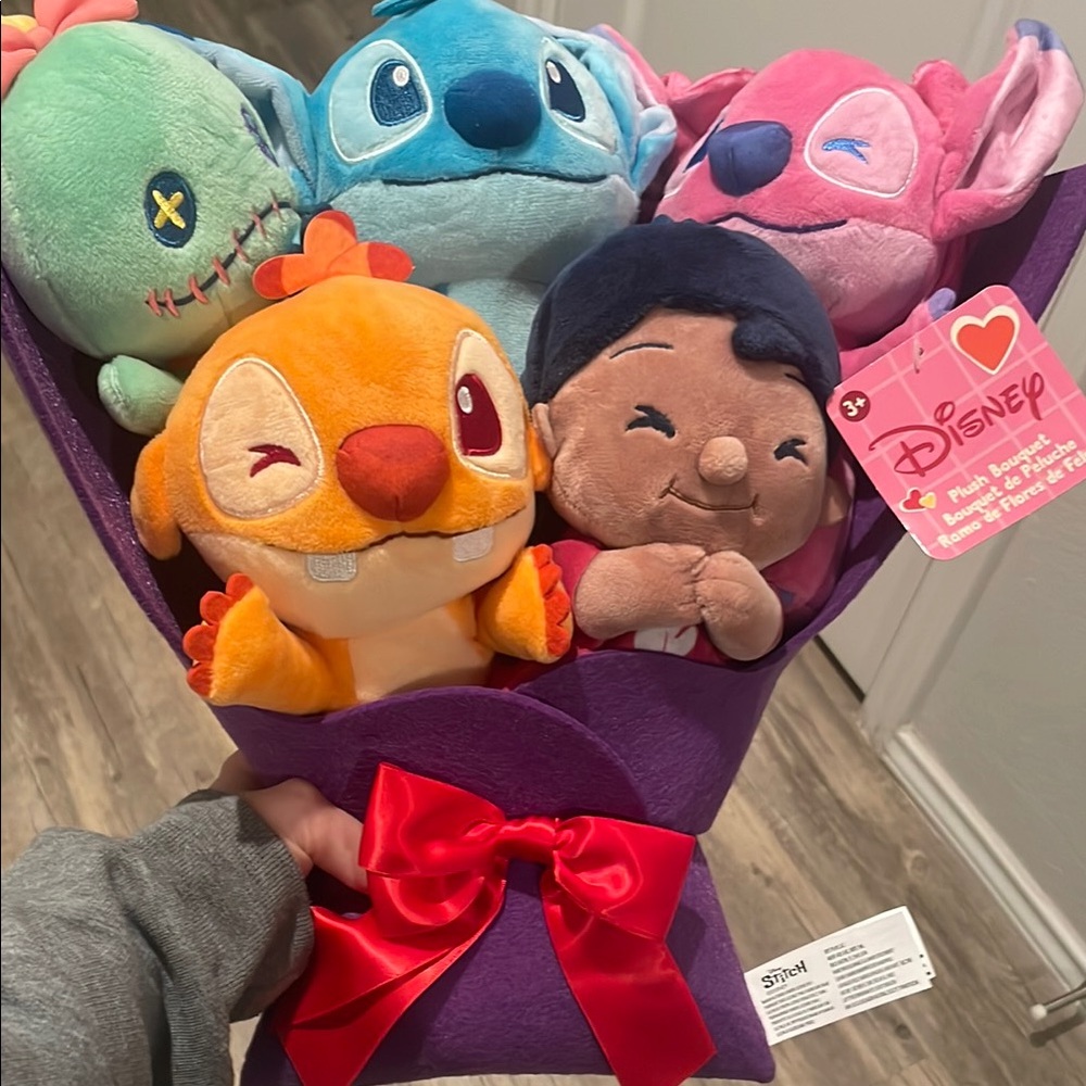 Disney Plush Toy Bouquet - Orange, Blue, Pink, Green, Purple